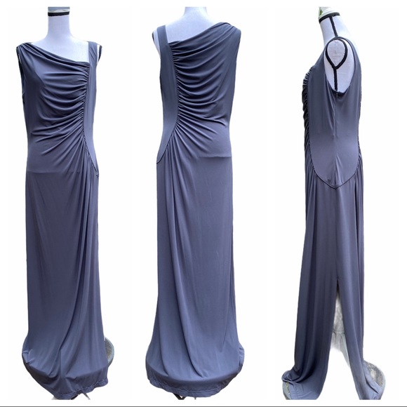 Calvin Klein Dresses & Skirts - Calvin Klein Long Gray Ruched Bridesmaid Prom Gown